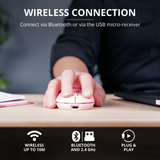 Mouse Trust Puck, Rechargeable Bluetooth, roz