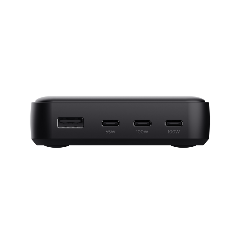 Statie de incarcare Trust,  4 porturi: 1 x USB-A & 3 x USB-C, putere maxima 100W, compatibil cu laptop, tableta, smartphone, accessorii, negru