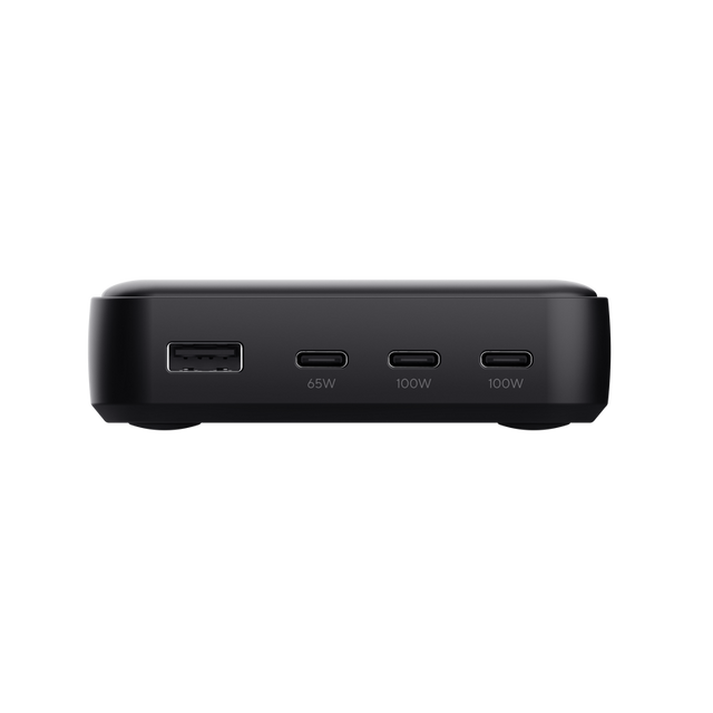 Statie de incarcare Trust,  4 porturi: 1 x USB-A & 3 x USB-C, putere maxima 100W, compatibil cu laptop, tableta, smartphone, accessorii, negru