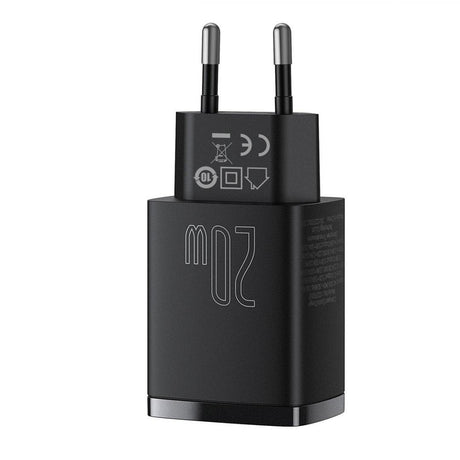 Incarcator retea Baseus Compact, Quick Charge 20W, 1 x USB Type-C 5V/3A max, 1 x USB 5V/3A, negru
