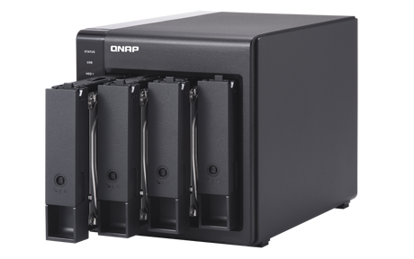 Extensie USB QNAP TR-004 4-Bay, 2.5/3.5 SATA 3Gbps HDD (compatibile cu SATA 6Gbs/, 3Gb/s, neincluse), 1xUSB3.0 (type-c), tower, PSU adaptor 65W, garantie 2 ani