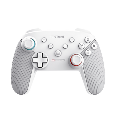 Controller wireless Trust Muta pentru consola Nintendo Switch, 15 butoane, controale: A, B, X, Y, L1, L2, L3, R1, R2, R3, reset, 8-way, start, select, d-input, alb