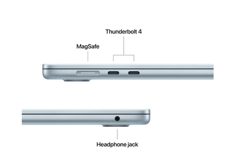 MacBook Air 15.3" Retina/Apple M4 (CPU 10- core, GPU 10- core, Neural Engine 16- core)/16GB/256GB - sky blue - INT KB (2025)