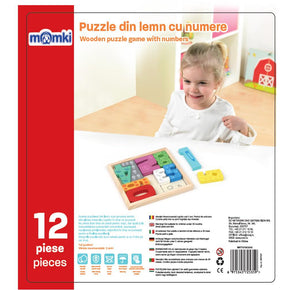 PUZZLE DIN LEMN CU NUMERE, 12 PIESE