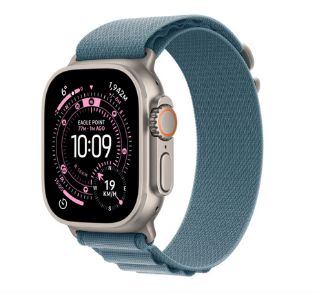 Apple Watch Ultra 3 GPS + Cellular 49mm Natural Titanium Case with Light Blue Alpine Loop - Medium