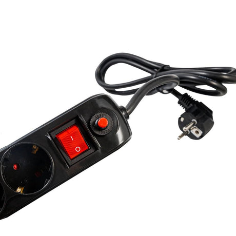 PRELUNGITOR SPACER, Schuko x 5, conectare prin Schuko (T), USB x 2, cablu 1.8 m, 16 A, max. 3500W, protectie supratensiune, negru