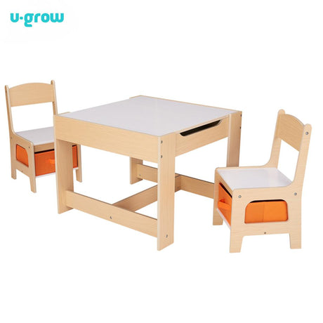 Set masuta si 2 scaune , lemn natur, U-Grow