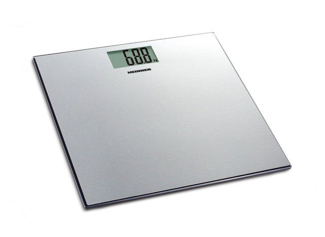 Cantar de baie Heinner SoftSilver 180 HBS-180SS, platforma din inox, capacitate maxima: 180kg, display LCD, gradare: 100g, pornire / oprire automata, indicator baterie descarcata, indicator depasire greutate, baterie inclusa: 2xAAA