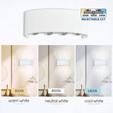 Aplica LED Vivalux ARUBA, 8W, 600 lm, lumina alba(3000K-4000K-6400K), 24°, IP65, 220x80x45mm, 40000h, aluminiu, -25÷+40°C, Alb/Gri