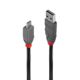Cablu transfer Lindy LY-36733, USB 2.0 Type A to MicroUSB, 2m, Anthra Line