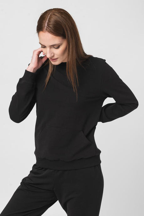 BLUZA COTON CASUAL FEMEI BLACK-XL