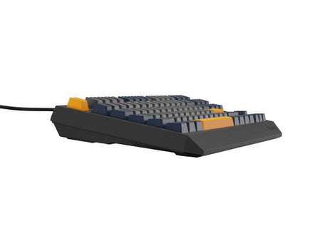 Tastatura gaming mecanica cu fir Genesis Thor 230 TKL, iluminare RGB, switch Linear, switch model Outemu Panda, numar taste 87, 11 butoane multimedia, lungime cablu 1.6m, dimensiuni 363 x 155 x 39 mm, naval blue