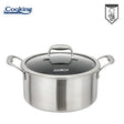 SEMIOALA INOX+CAPAC STICLA IN 3 STRATURI 28x13 CM, 7 L, TITANIUM3, COOKING BY HEINNER
