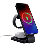 Stand de incarcare 3-in-1 Trust Viro, putere intrare 20W, interfata USB- C, compatibil cu produsele din brandul Apple: iPhone (12 si modele mai noi), Airpods si Apple Watch, negru