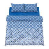 Lenjerie dubla 100% bumbac 4 piese, Blu