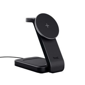Stand de incarcare 3-in-1 Trust Viro, putere intrare 20W, interfata USB- C, compatibil cu produsele din brandul Apple: iPhone (12 si modele mai noi), Airpods si Apple Watch, negru