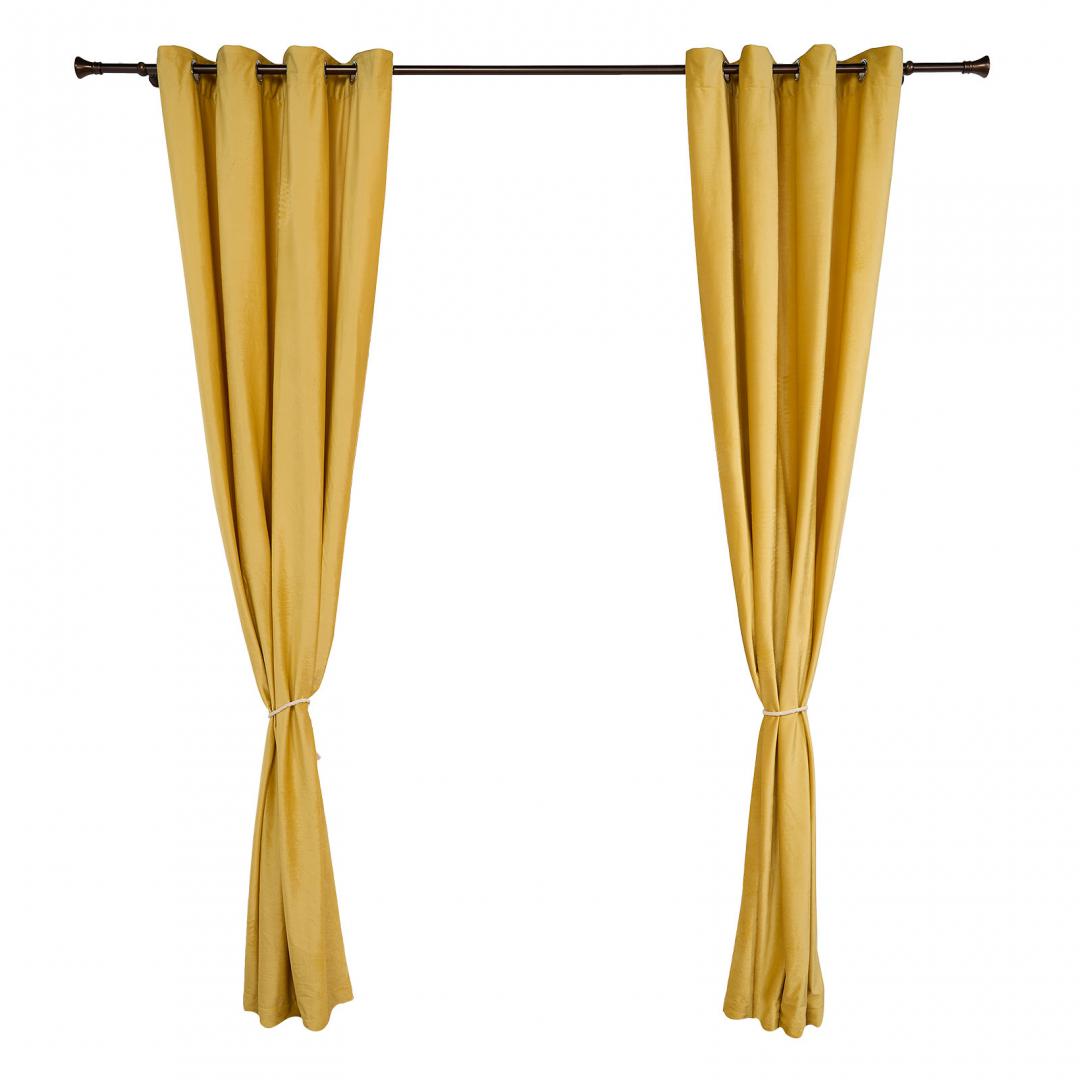 Set 2 draperii catifea 140x270 cm - Galbene