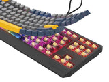 Tastatura gaming mecanica cu fir Genesis Thor 230 TKL, iluminare RGB, switch Linear, switch model Outemu Panda, numar taste 87, 11 butoane multimedia, lungime cablu 1.6m, dimensiuni 363 x 155 x 39 mm, naval blue