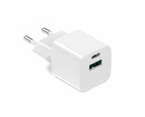 Incarcator cu USB Ieșire USB-C: USB-C: 5V/3A, 9V/3A, 12V/2,5A, 15V/2,0A, 20V1,5A (30W) PPS: 3,3V-11V/3,0A, 3,3V-16,0V/2,0A (33W) USB-A: 5V/3A, 9V/2A, 12V/1,5A (18W) USB-C+USB-A: 5V/3A (15W) Tensiune de intrare: 100-240VAC, 50/60Hz Protecție la