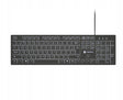 Tastatura Natec cu fir Herring Slim, membrana, iluminare alb taste, lungime cablu 150cm, 105 taste, layout ANSI-ISO, negru