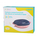 Farfurie silicon cu capac , mov, U-Grow