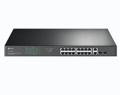 "18-Port Gigabit Rackmount  Switch with 16-Port PoE+ PORT: 16× Gigabit PoE+ Ports, 2× Gigabit Non-PoE Ports, 2× Combo Gigabit SFP Slots SPEC: 802.3at/af, 250 W PoE Power, 1U 19-inch Rack-mountable Steel Case FEATURE: Plug and Play"
