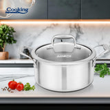 SEMIOALA INOX+CAPAC STICLA 24x12CM, 5L, ATOMIC3, COOKING BY HEINNER