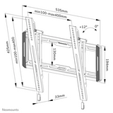 Suport TV de perete, Neomounts by Newstar WL35-550BL14, Fix, 24"- 55", VESA 400x400mm, suporta pana la 60kg, negru