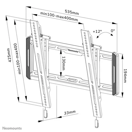 Suport TV de perete, Neomounts by Newstar WL35-550BL14, Fix, 24"- 55", VESA 400x400mm, suporta pana la 60kg, negru