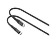 Cablu Lemontti Bending Aluminum Fast Charge Type-C la Type-C, PD 65W, 1.2m, Negru