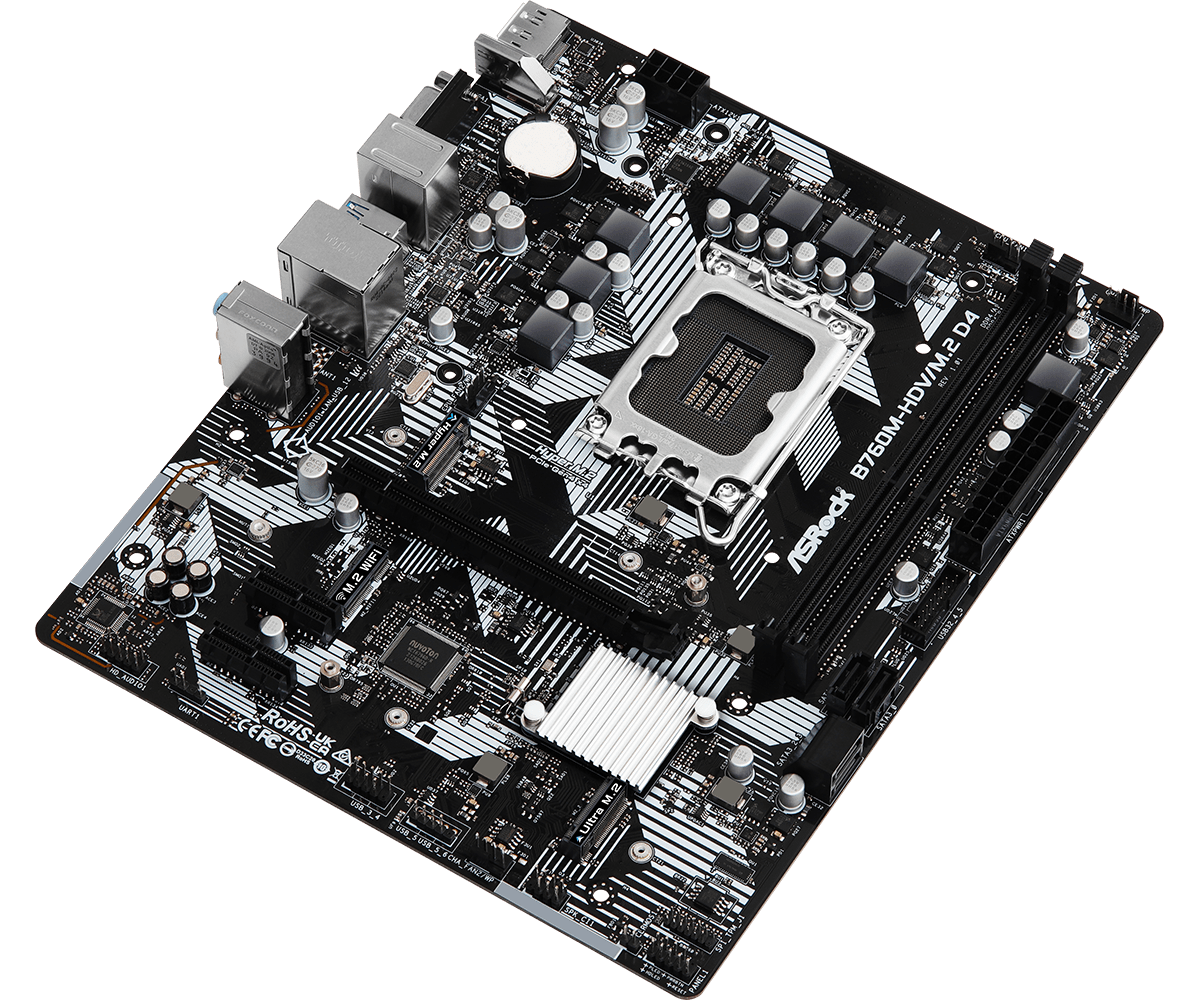 Placa de baza Asrock B760M-HDV/M.2 DDR4, 2x DDR4