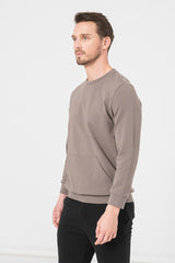BLUZA COTON CASUAL BARBATI TAUPE-L