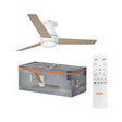 Plafoniera LED CCT cu ventilator Osram Nordes cu Telecomanda, 38W, 1900lm, lumina alba si color (3000-6500K), dimabila, IP20, max 5580 m³/h, timer 1h-4h-8h Lemn