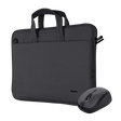 Kit Geanta de laptop Trust Bologna pentru laptop-uri cu diagonala de pana la 16", mouse Trust wireless, negru