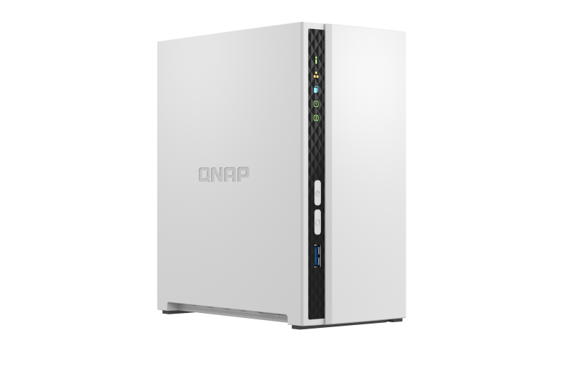 NAS QNAP 233 2-Bay, CPU ARM 2.0GHz Quad core, RAM 2GB, HDD 2.5"/3.5" SATA 6Gbps (neincluse), LAN: 1 GigaLan, USB3.2 Gen1: 1 USB2.0: 1, tower, adaptor alimentare, garantie 2 ani