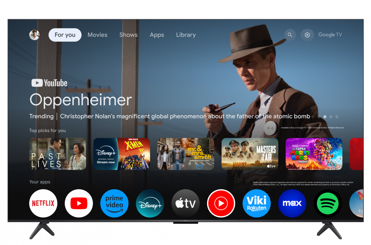 Televizor TCL QD-MiniLED 55C61K, 139 cm, Smart Google TV, 4K Ultra HD, 144Hz, Onkyo