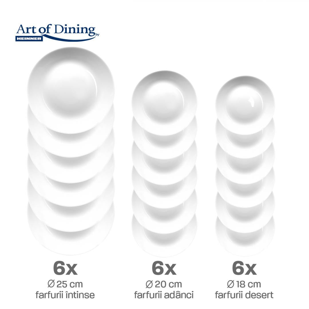 SERVICIU MASA DIN OPAL ALB 18 PIESE, ELYA, ART OF DINING