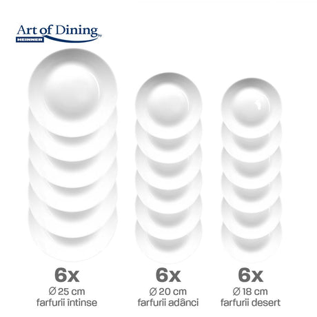 SERVICIU MASA DIN OPAL ALB 18 PIESE, ELYA, ART OF DINING