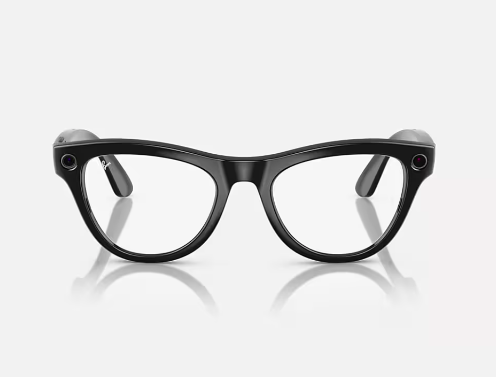 Ray-Ban Meta Sunglasses Skyler (Gen 1) – RW4010 601/MF 52 – Shiny Black / Clear Cerulean Blue