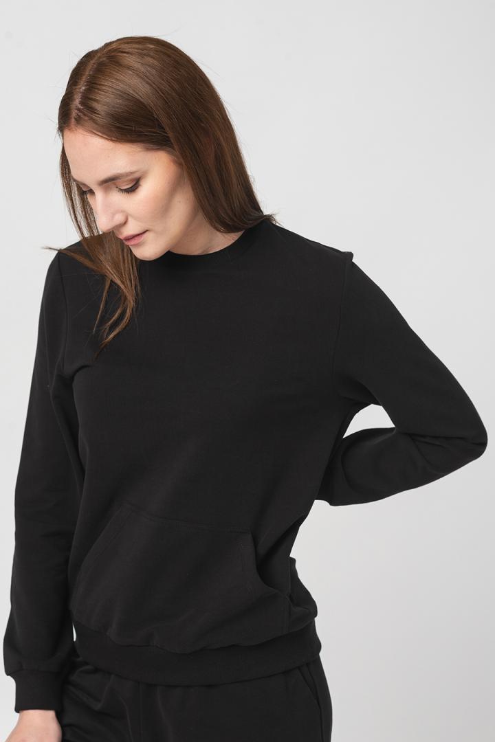 BLUZA COTON CASUAL FEMEI BLACK-XL