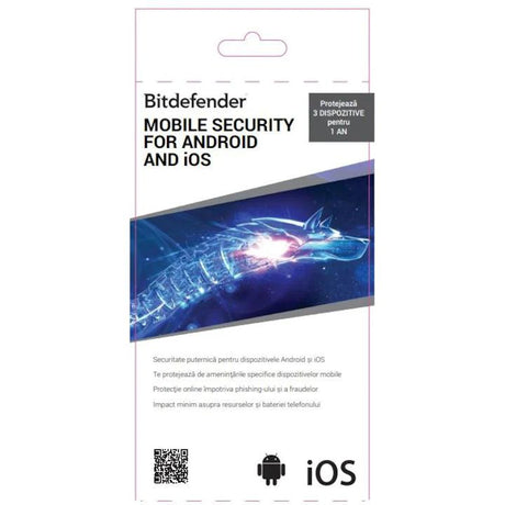 Bitdefender Android & iOSMobile Security, 1 an, 5 dispozitive,licentaretail