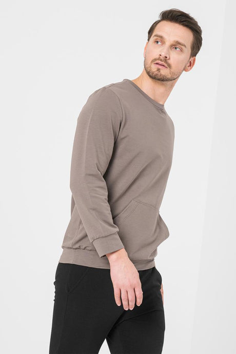BLUZA COTON CASUAL BARBATI TAUPE-L