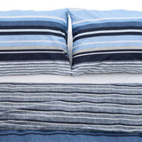Lenjerie dubla,100% bumbac,4 piese, Azul
