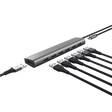 Hub Trust Halyx , 7 porturi USB 3.2 Gen 1, material aluminiu, input USB- C, output USB-A 7, gri