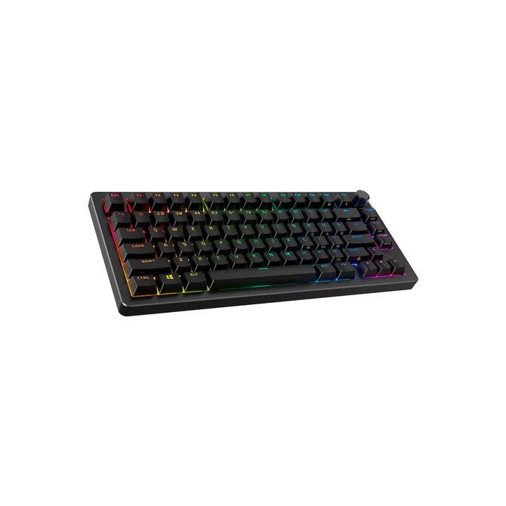 Tastatura gaming wireless mecanica HyperX Alloy Rise 75, switch-uri HX Red – Linear, Dual mode 2,4GHz si Bluetooth, Hot-Swappable, format 75%, pana la 80 de ore autonomie cu backlighting, PC/console