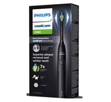 Periuta de dinti electrica Philips Sonicare HX7101/01, 62.000 miscari/minut, autonomie 21 zile, 1 mod periere, 2 intensitati, senzor  presiune integrat, functia BrushSync, inclus capat de periere Otimal White, negru