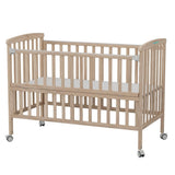 Patut din lemn bebe, +0 luni, 120x60 cm,  culoare natur,laterala rabatabila, reglabil pe 3 nivele de inaltime, U-Grow