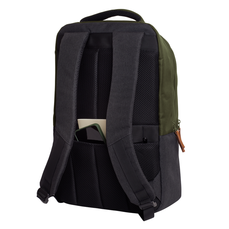 Rucsac laptop Trust Lisboa pentru laptop-uri cu diagonala de 16", material POM, RPET Polyester, RPET twill polyester, volum 23 L, verde