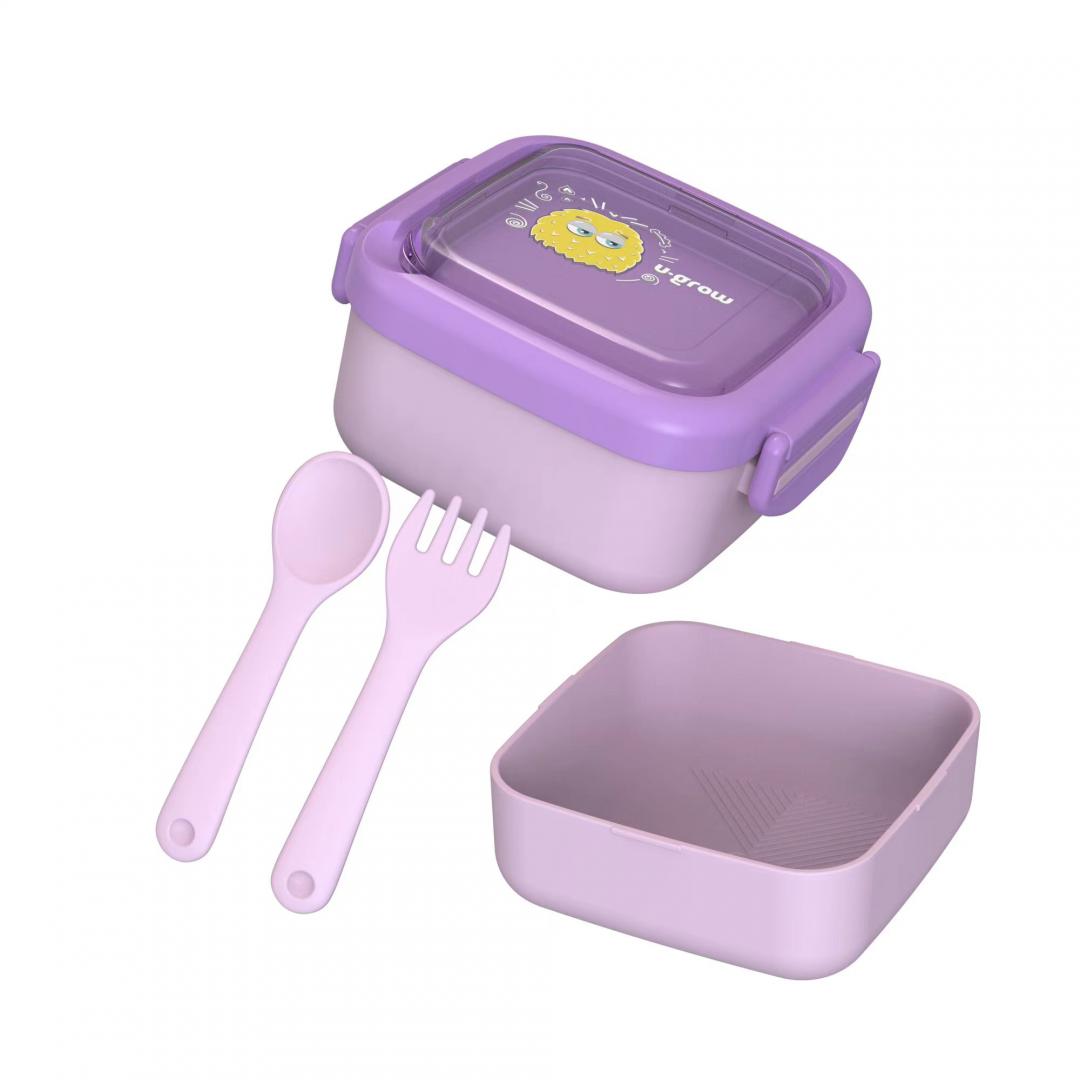Caserola 2in 1 cu lingurita si furculita, mov, U-Grow