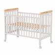 Patut din lemn bebe, +0 luni, 120x60 cm,  culoare alb, laterala culisanta, reglabil pe 3 nivele de inaltime, U-Grow